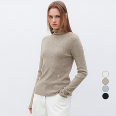 아틀리에나인 여성용 에센셜 홀 가먼트 슬림 리브드 니트 T-7157