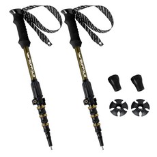 韓國 BUFFALO Summit X P&P 5段式登山杖 2入組, 1套, 卡其色