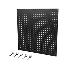 橫跨企業社 洞洞板 53X53cm + 5cm掛勾X5, 1組, 平黑色