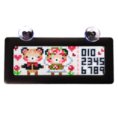 블링블링 하트 번호판 주차 비즈 큐빅 보석 십자수 DIY 키트, 곰돌이웨딩(검정), 1개