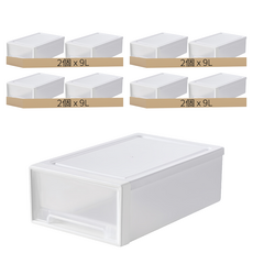 STYLE 格調 可疊加多功能衣物抽屜整理收納箱/收納盒 抽屜2號 9L-2入組, WPP-002, 8個