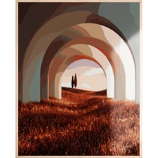 ARTJOY DIY向日葵油畫 40*50cm, 時光隧道, 1組