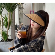 Royal Green 女士防曬藤編遮陽帽