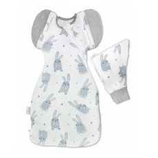 OhBabyLying 可換袖成長包巾 夏季輕薄款, 藍色兔兔