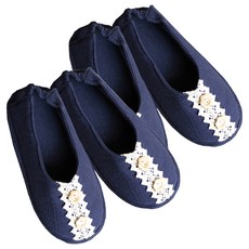 Hongdaesunhuisyap 蕾絲襪套型室內拖鞋 466, 海軍藍