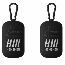 헨센 휴대용 스포츠 슬림 타올, 블랙, 2개