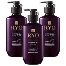 RYO 呂 滋養韌髮洗髮精 油性頭皮適用 紫瓶 草本花香, 400ml, 3瓶