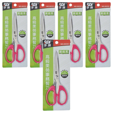 SDI 手牌 高級美勞事務剪刀, 顏色隨機, 5個