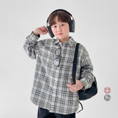BerryCloset 兒童款 Kids 青少年 杏仁格紋 襯衫