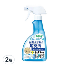 LION 獅王 植物性配方空間除臭劑, 99.9%強烈除臭, 400ml, 2瓶