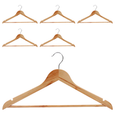 TRENY 經典實木衣架, 實木色, 6個