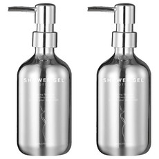 Winprice 鍍鉻鏡面補充瓶 500ml, 2個, 銀色