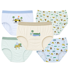 DING DONG DANG KIDS Little Safari 無螢光純棉三角內褲5件組 DKBP096