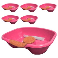 디어모모 老人 病患 孕婦 洗頭 洗髮盆, 粉色 + 橘色, 6個