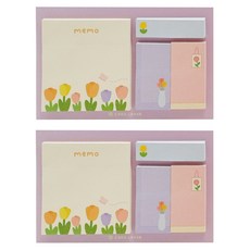 萌物筆記便利貼 2本, 夢見花開, 120張, 1組