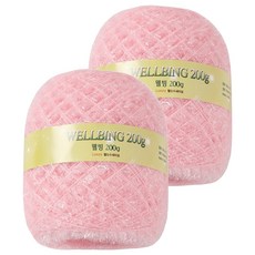 CheongsongTteugaesil Yeonil纖維 健康環保菜瓜布筒紗 編織線 200g, 2個, 41蜜桃粉