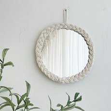 北歐室內花邊圓形牆鏡, 單色