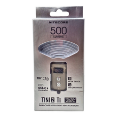 NITECORE 奈特科爾 TINI2 鈦合金匙扣燈 Ti 500流明 OLED顯示 USB-C, 1個, 銀色