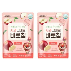 루솔 과일칩 사과 그대로 바로칩, 15g, 2개