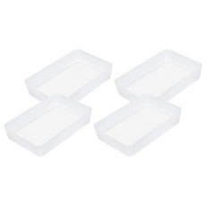 小麥購物 磨砂收納盒 長型 C151 大, 透明白, 4個