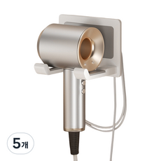 solve living 飯店式免鑽孔吹風機電線整理架, 5個, 白色