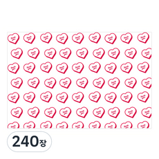 땡큐 하트 포장 노루 유산지 38.5 x 26 cm, 자주, 240장