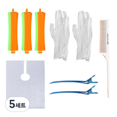 HG-50 셀프파마 시스루뱅 처피뱅 원터치롯드 대 앞머리 파마 세트, 혼합색상, 5세트