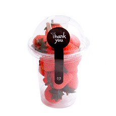 圓頂型多用途杯 9.2 x 10.4 cm + 微笑感謝貼紙 + 叉子隨機出貨, 1套, 50個