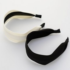 HanNal 素色寬版髮帶2件組