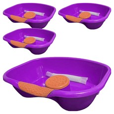 디어모모 노인 환자용 임산부 머리감기 샴푸 대야 세발기, 퍼플오렌지, 4개