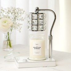 蠟燭百貨 Lucid 融蠟燈+專用蠟燭370g 套組, English Pear freesia, 銀色(白色)