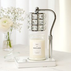 Candle Department Store Lucid 融蠟燈+專用蠟燭370g 套組, 白麝香, 銀色(白色)