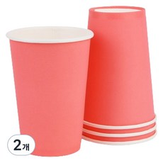 TOGO PACK 紙杯 390ml 蜜桃粉, 2個