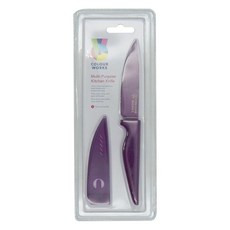 Colourworks 附套不沾蔬果刀, 紫色, 1支
