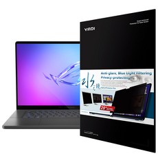 YADI 亞第 插卡隱貼 16:10 水之鏡防窺片 ASUS ROG Zephyrus G16 2025 GU605CW 專用 PF4PPB-W160, 透明, 1片