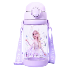 BEDDYBEAR 杯具熊 冰雪奇緣聯名款兒童水壺 一杯雙蓋 520ml, 紫色, 1個