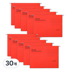 Madakkumi 掛式懸掛辦公用A4文件夾, 30個, 01 紅色