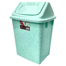震嶸塑膠 清心附蓋方形紙林 垃圾桶 2個, 綠色