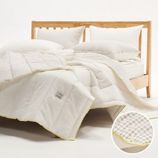 플란뉴 메이어 스노우리플 시어서커 60수 순면 여름이불, 에크루