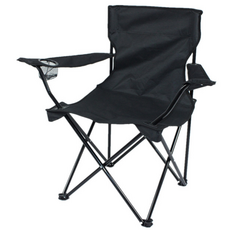 折疊式露營椅, 黑色的, 1個