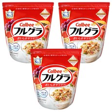 Calbee 卡樂比 Frugra 富果樂 水果麥片，含膳食纖維及維生素 A、B1，日本京都製造, 380g, 3包