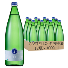 CASTELLO 卡司得洛 氣泡礦泉水, 1000ml, 12瓶