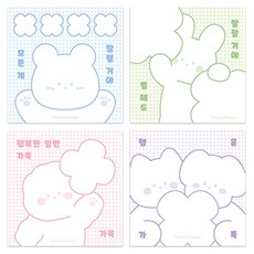 Dona和朋友們 護身符便條紙 100張 x 4款組合, 混合顏色, 1套