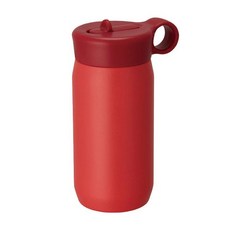 KINTO Play孩童吸管保溫瓶, 紅色, 300ml, 1個
