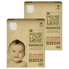 NATURE LOVE MERE 獨立包裝新生兒棉花棒 2盒, 80支