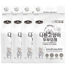 와루이네코 나쁜고양이 응고형 고양이 두부모래 믹스향, 4개, 7L