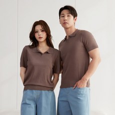 TURNKEY 男女通用大尺碼開襟領針織彈性短袖T恤 ST-083