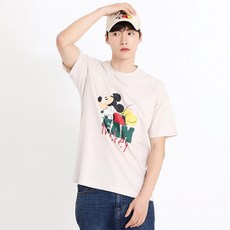 홀하우스 남녀공용 팀 미키 통기성 반팔 티셔츠 HM2TSU106