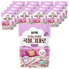 엘빈즈 유아용 유기농 곡물 그대로 현미 쌀과자 STEP1, 자색고구마맛, 25g, 18개
