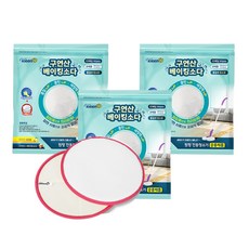 epata Kleen Up 檸檬酸小蘇打圓形濕拖布22張 3包 + 專用魔鬼氈墊片 2片, 1套